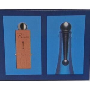 Akantus PINO Bottle Stopper with Wood Base White Ash & Brushed Stainless...